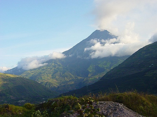 The Tungurahua volcano, just outside of Banos, Ecuador.