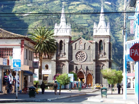 Church of the Virgin of the Holy Water Banos Ecuador