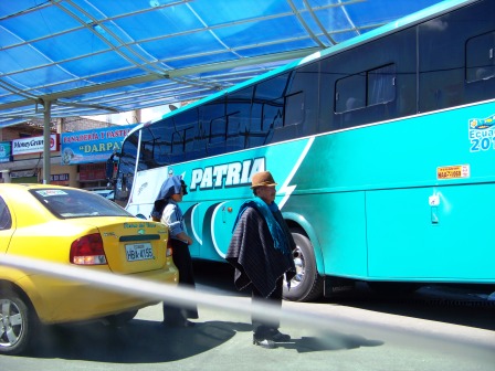The newer bus models in Ecuador.