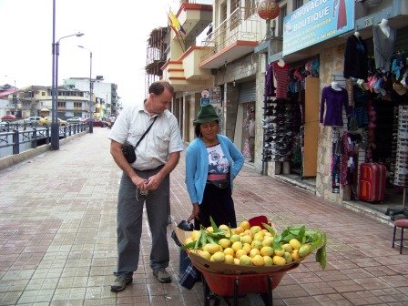 Dad checking out the mangoes