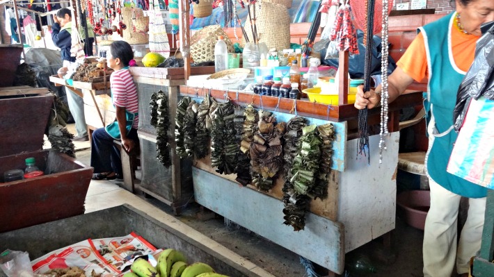 Guayusa tea leaves for sale at the Tena market
