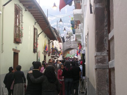 Fiestas of Quito on the famous La Ronda Street