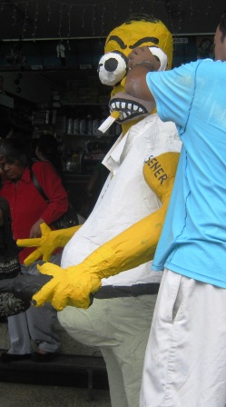 Homer Simpson ready for New Year's Eve in Ecuador.