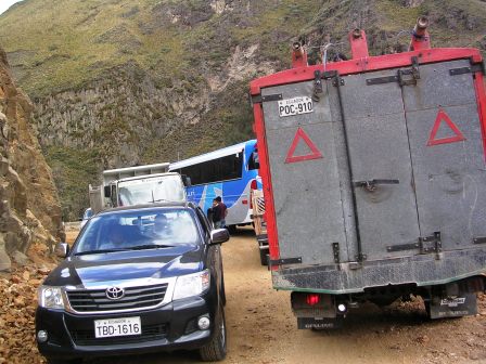 Traffic jam caused by road construction. We were delayed over an hour.