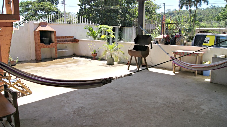 Outdoor hammocks and BBQ. Hostal Zumag Sisa, Tena.